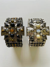 Load image into Gallery viewer, Studded Crystal Cross Cuff