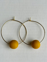 Load image into Gallery viewer, Circle with Ball Drop Earrings (lots of colours)
