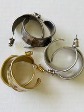 Load image into Gallery viewer, Beaten Metal Hoop Earrings
