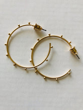 Load image into Gallery viewer, Dot Hoop Earrings (also available in silver)
