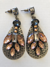 Load image into Gallery viewer, Fern Drop with Crystals Earrings (2 colours)
