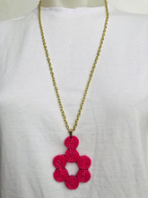 Load image into Gallery viewer, Vibrant Flower Bead Necklace (many colours)
