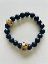 Load image into Gallery viewer, Black Bead &amp; Dotted Tube Bracelet
