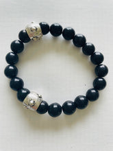 Load image into Gallery viewer, Black Bead &amp; Dotted Tube Bracelet
