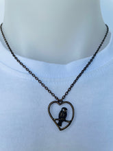 Load image into Gallery viewer, Owl Heart Necklace (gold, silver or copper)

