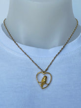 Load image into Gallery viewer, Owl Heart Necklace (gold, silver or copper)
