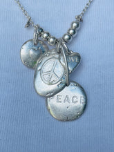 Load image into Gallery viewer, Peace &amp; Love Necklace (gold, silver or copper)
