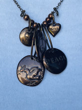 Load image into Gallery viewer, Peace &amp; Love Necklace (gold, silver or copper)
